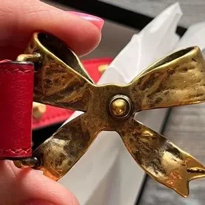 Gucci Studded leather belt metal bow hibiscus red Size 85 Gucci | Accessories | Gucci Studded Leather Belt Metal Bow  main image 4